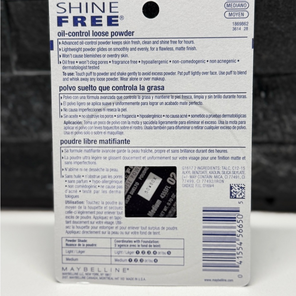 Maybelline Shine Free Oil Control Loose Powder #240 Medium new-read description - Picture 3 of 3